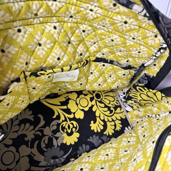 Retired Vera Bradley BAROQUE Large Weekender Travel Bag Green Black - Picture 7 of 11